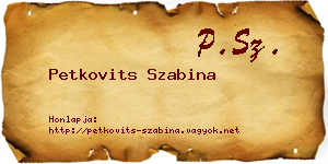 Petkovits Szabina névjegykártya